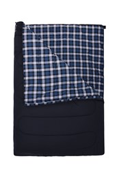 Double Check Flannel Sleeping Bag Blue