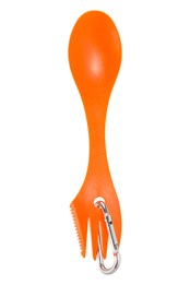 Tenedor de Plástico y Mosquetón Naranja