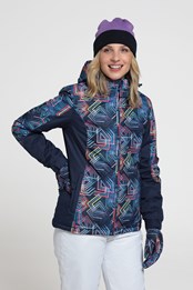 Dawn Womens Printed Ski Jacket Blue
