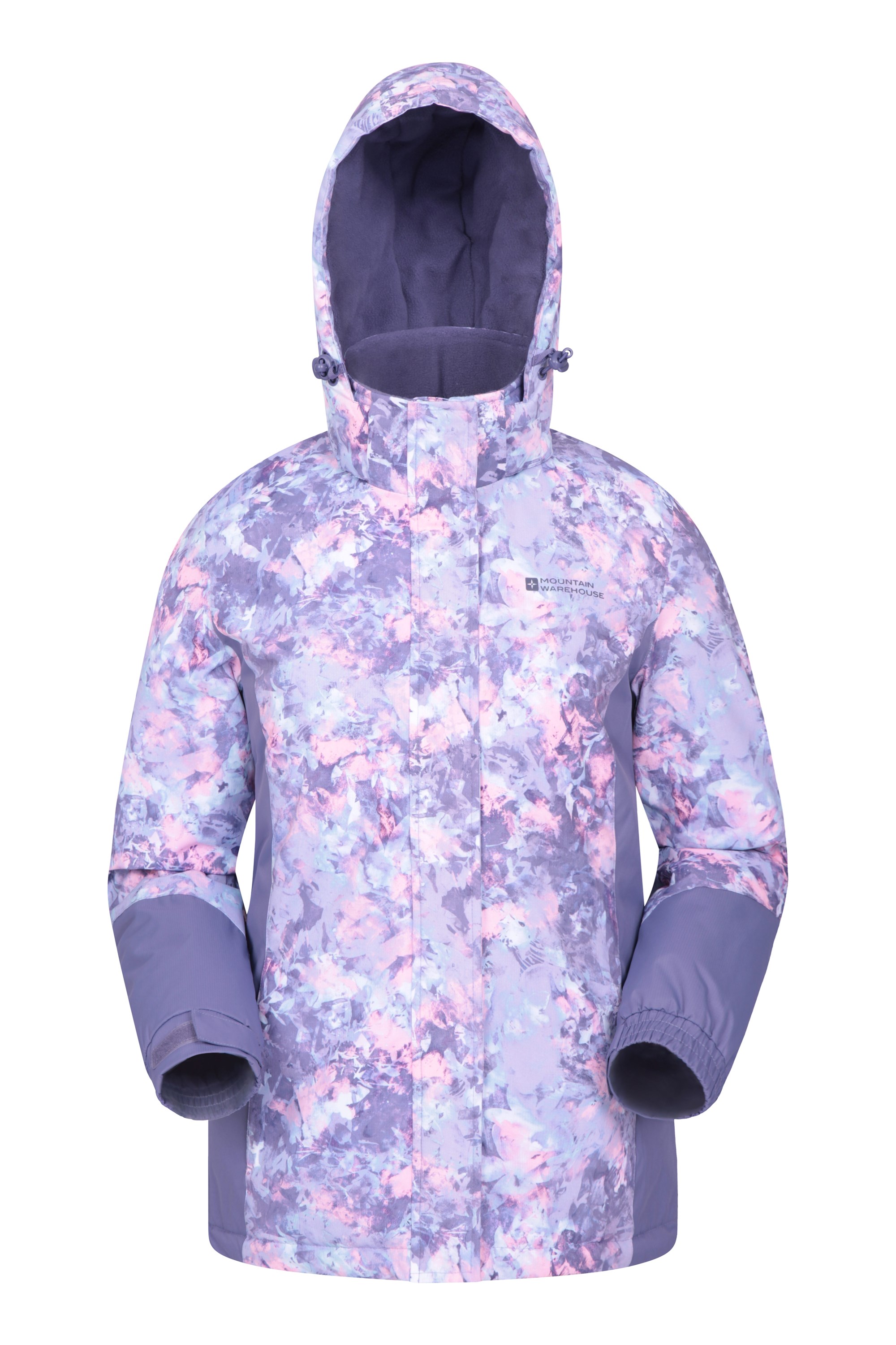 Mountain Warehouse Dawn Womens Ski Jacket Adjustable Cuff Ideal Ski Clothes in Winter Fleece Lined Ski Coat Hem & Hood Snowproof Warm Ladies Jacket 