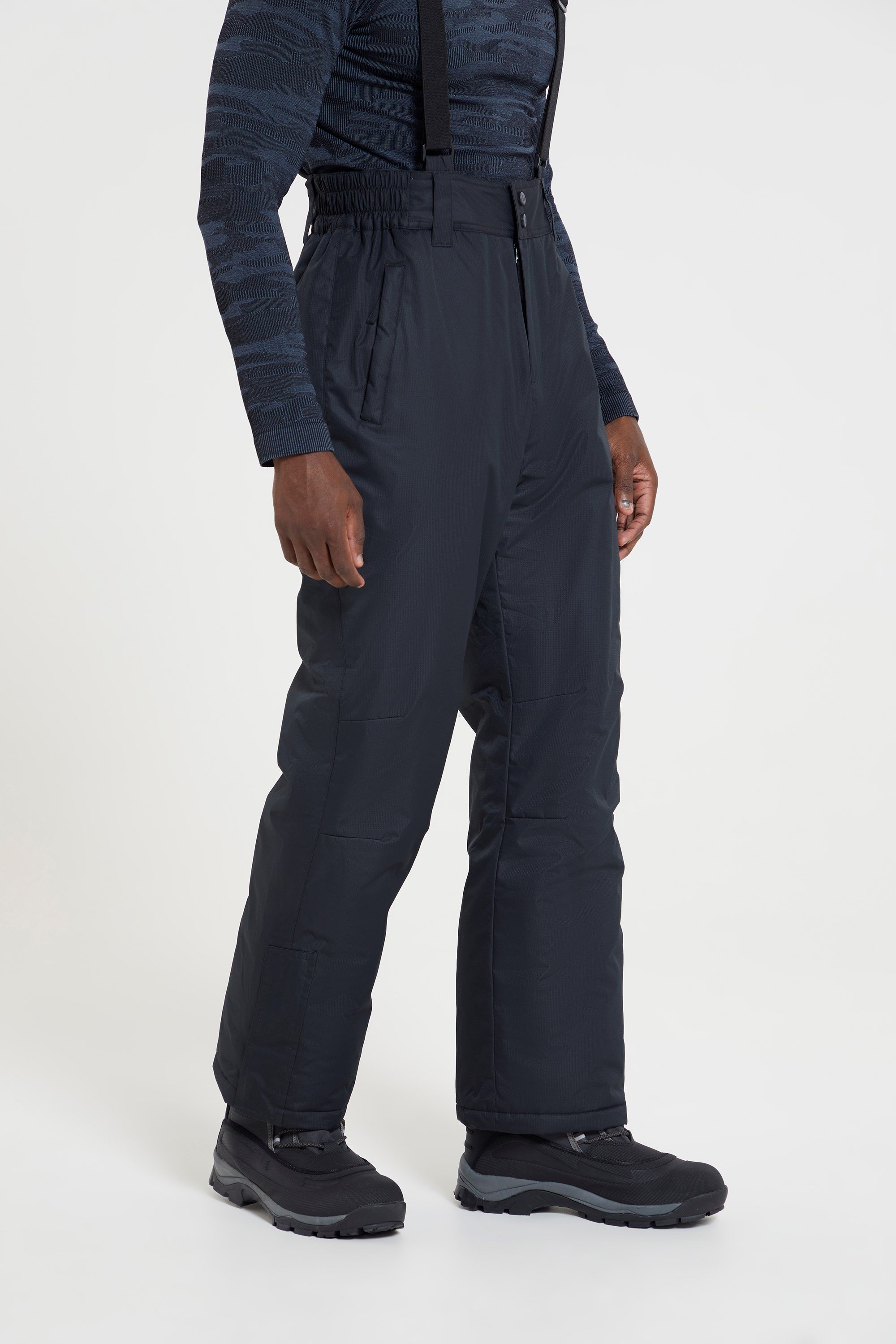 Ideale Indumento da Sci girovita Elasticizzato Pantaloni Uomo da Sci Mountain Warehouse Dusk Due Tasche Invernale Grigio Scuro XXS 