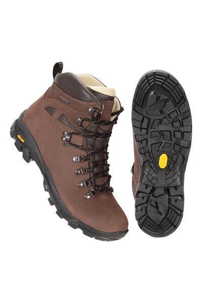 Excalibur Mens Leather Waterproof Boots - Brown