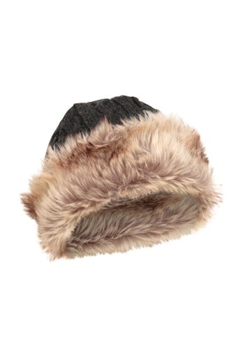 Womens Furry Thermal Hat Charcoal