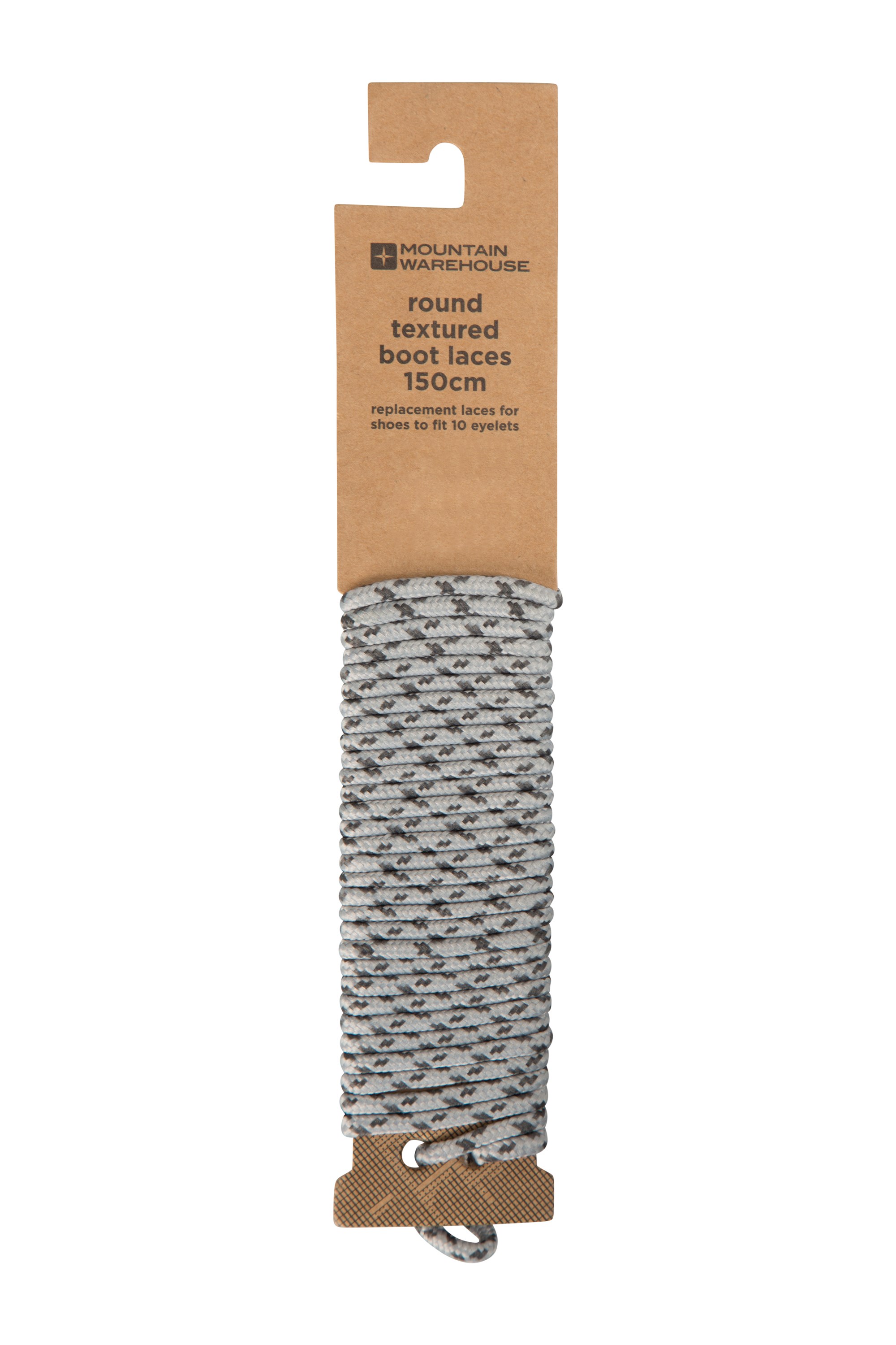 Mountain Warehouse Round Textured Boot Laces 150cm Grey