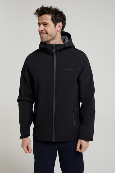 Exodus Mens Water-Resistant Softshell Jacket - Black