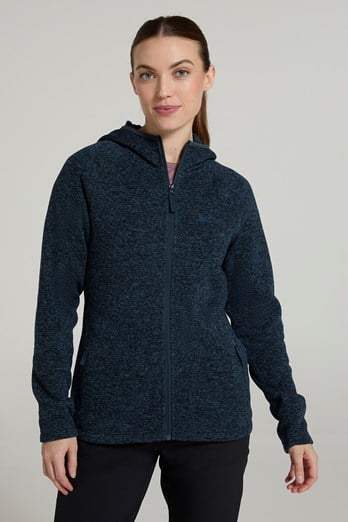 Nevis Womens Full Zip Hoodie Dark Blue
