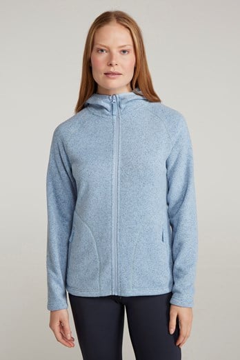 Nevis Womens Full Zip Hoodie Pale Blue