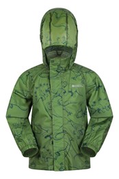 Printed Kids Waterproof Pakka Jacket Green