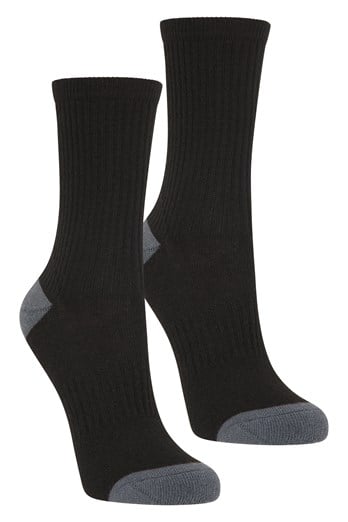 Kids Cushioned Mid-Calf Hiker Socks 2-Pack Black