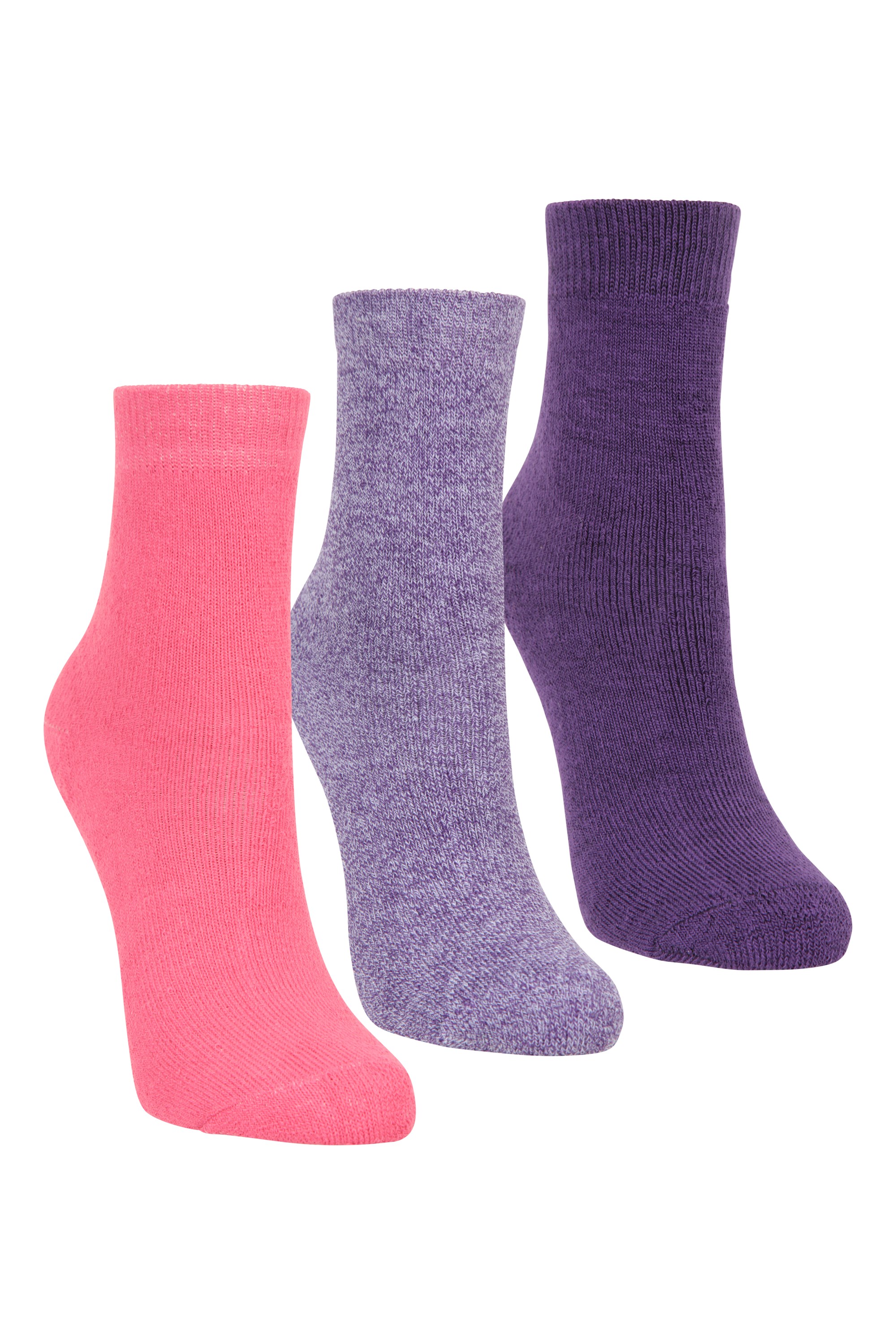 Outdoor Kids Mid-Calf Walking Socks 3-Pack - Pink