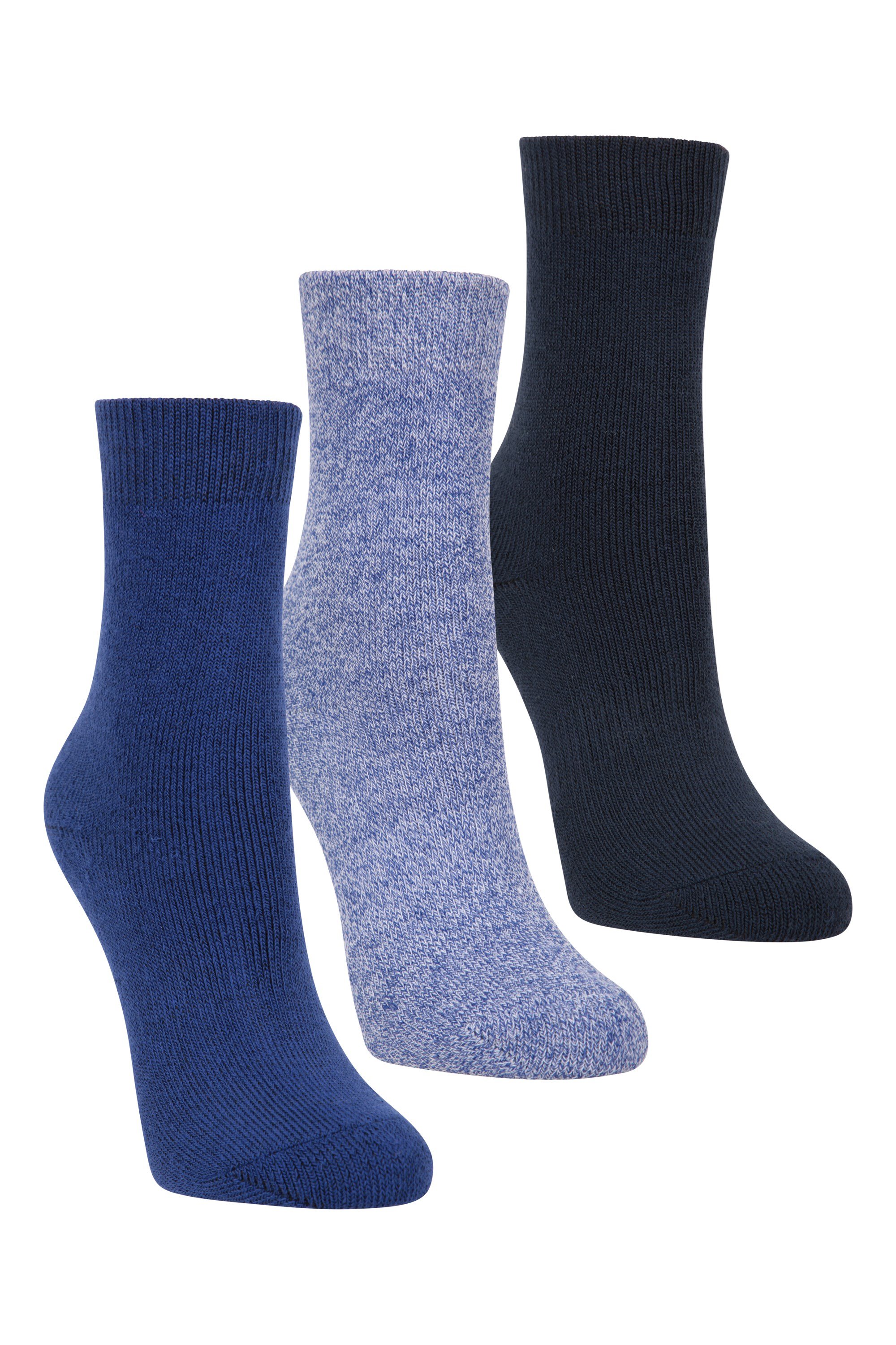 Outdoor Kids Mid-Calf Walking Socks 3-Pack - Blue