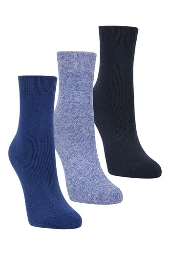 Outdoor Kids Mid-Calf Walking Socks 3-Pack Blue