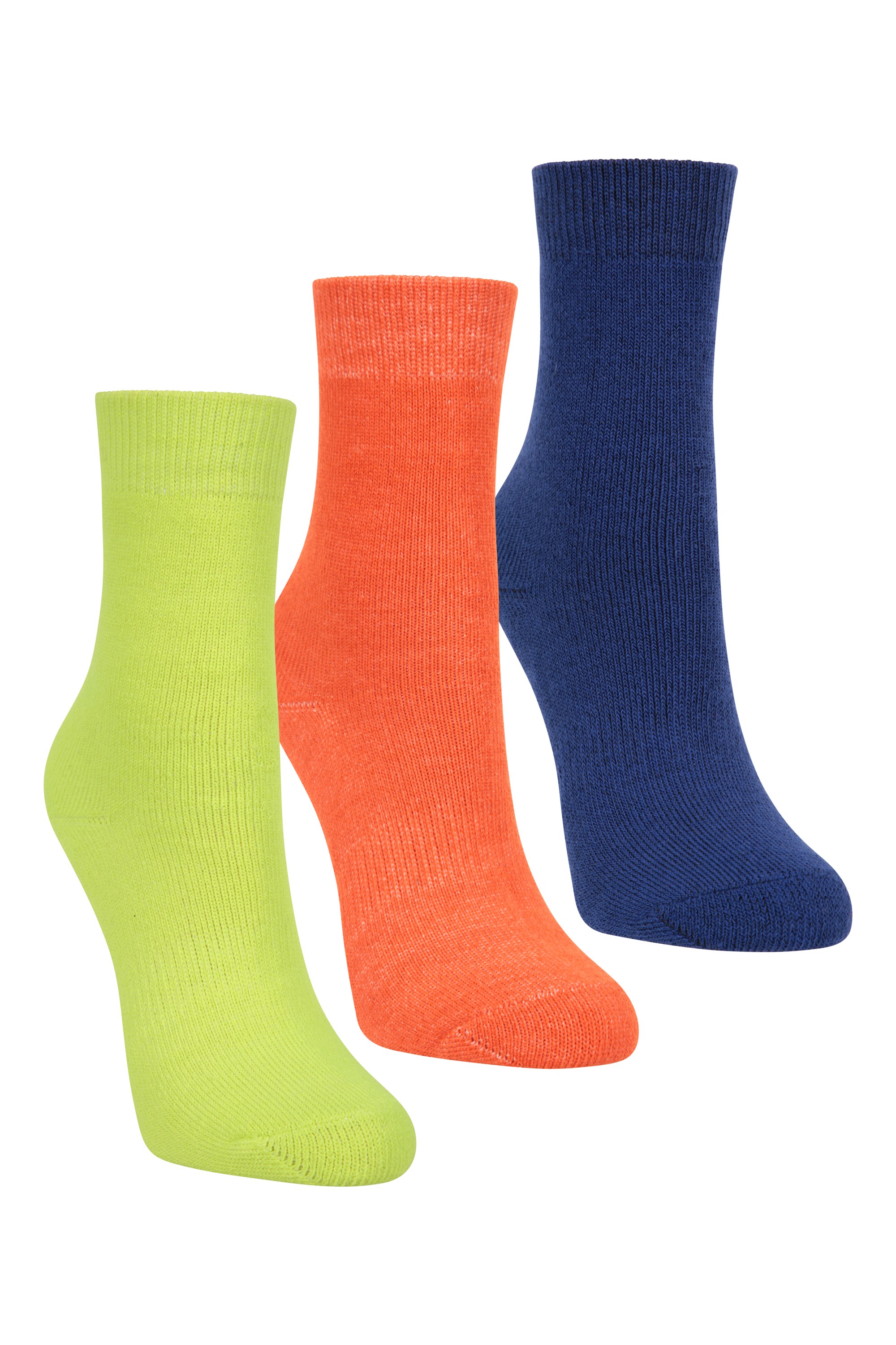 Outdoor Kids Mid-Calf Walking Socks 3-Pack - Green
