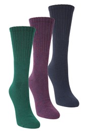 Outdoor Womens Walking Socks 3-Pack Dark Green