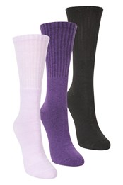 Outdoor Womens Hiking Socks 3-Pack Light Purple