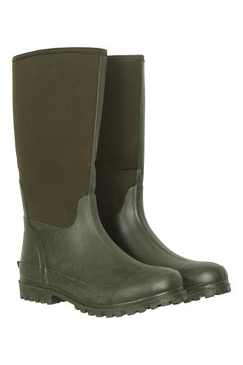 Mens Neoprene Long Mucker Boots Khaki