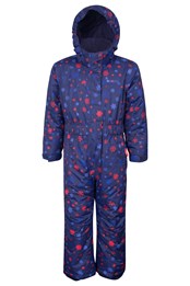 Cloud Printed Kids All in One Snowsuit Navy
