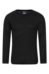 Talus Mens Long Sleeved Round Neck Top Black