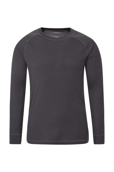 Talus Mens Long Sleeved Round Neck Top - Grey
