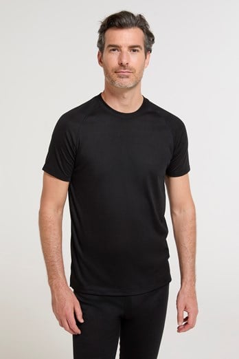 Talus Mens Short Sleeved Round Neck Top Black
