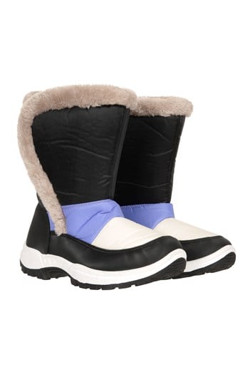 Caribou Kids Faux Fur Trim Adaptive Snow Boots Light Purple