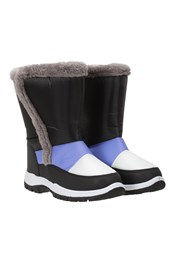 Caribou Kids Faux Fur Trim Adaptive Snow Boots Light Purple