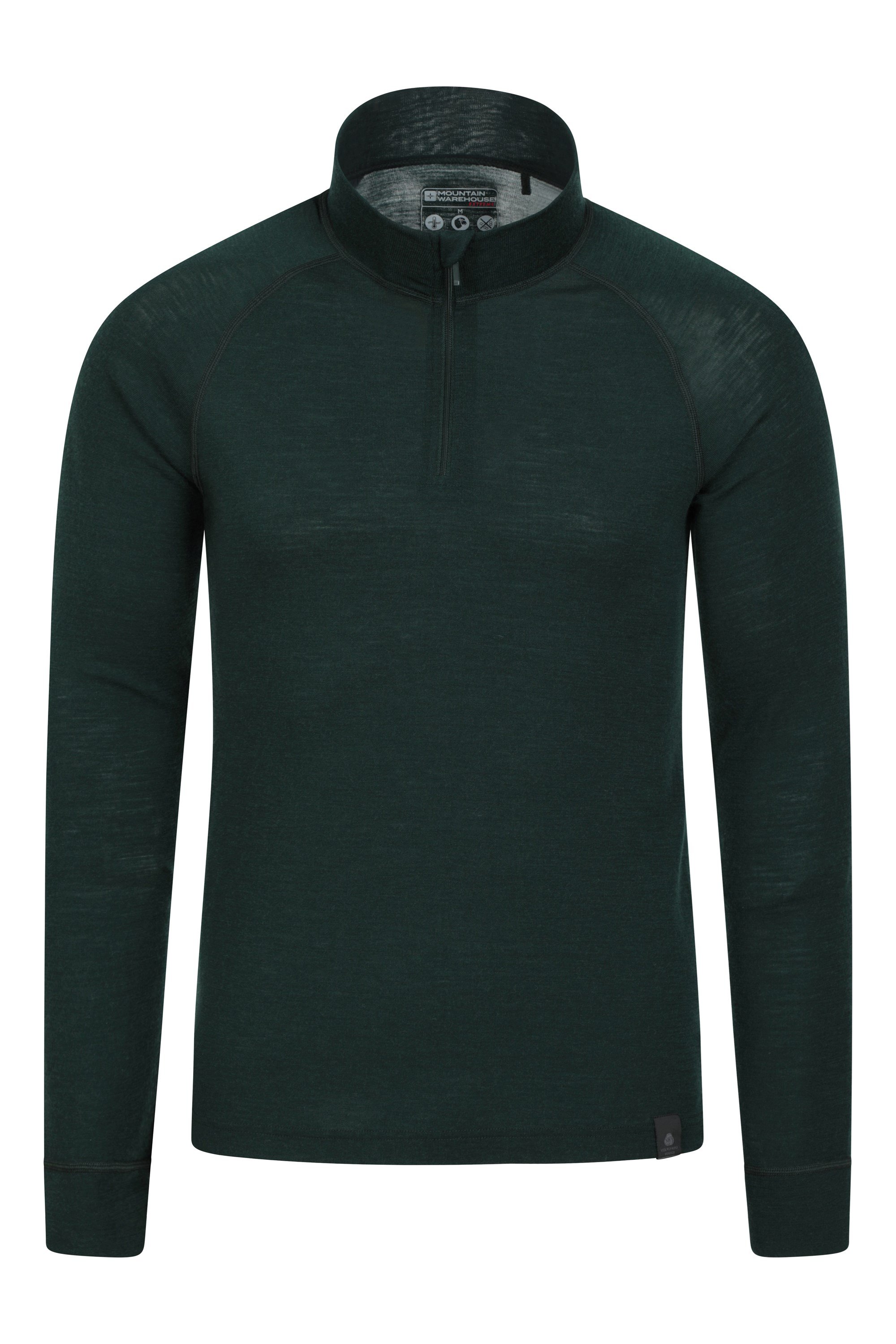 Merino Mens Long Sleeved Zip Neck Top Mountain Warehouse GB