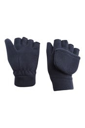 Fingerless Fleece Kids Mitten  Navy