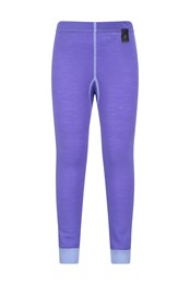 Merino Kids Base Layer Thermal Pants Purple