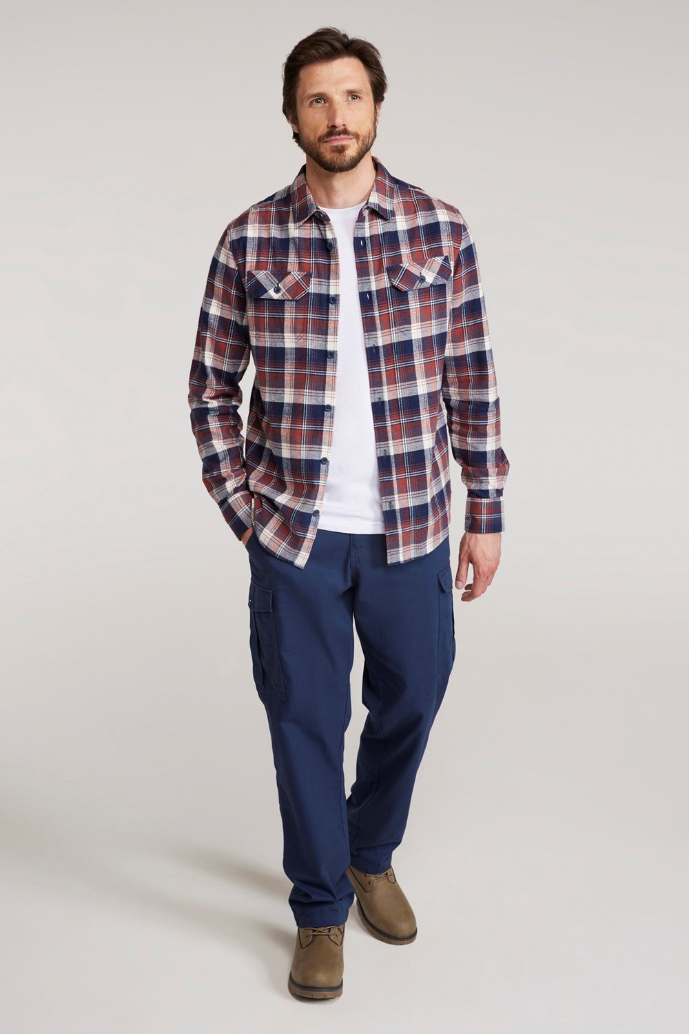 Mountain Warehouse Herren Flanell Langarm Hemd 100% Baumwolle Atmungsaktiv - Bild 16 von 316