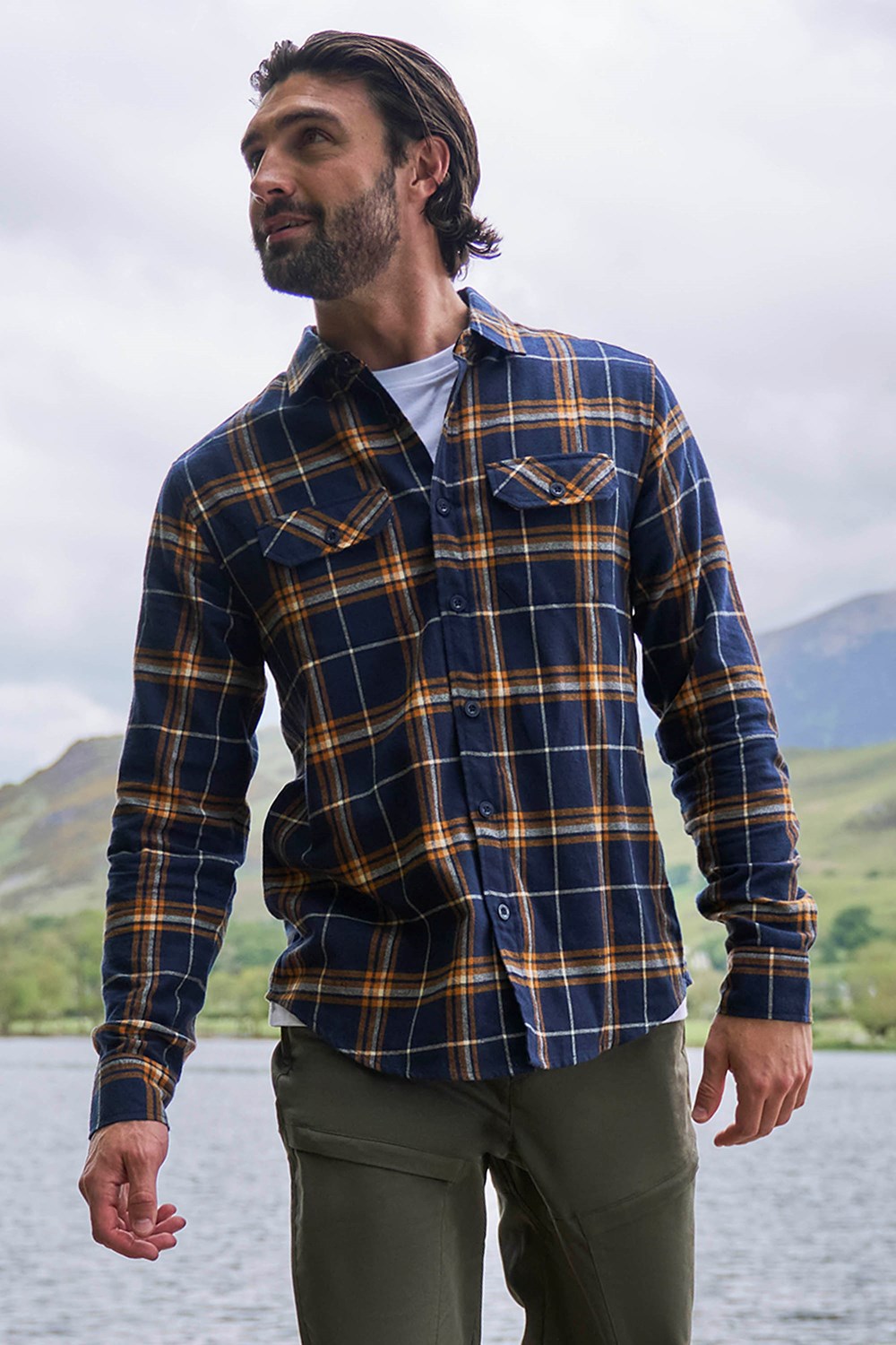 Mountain Warehouse Herren Flanell Langarm Hemd 100% Baumwolle Atmungsaktiv - Bild 47 von 316
