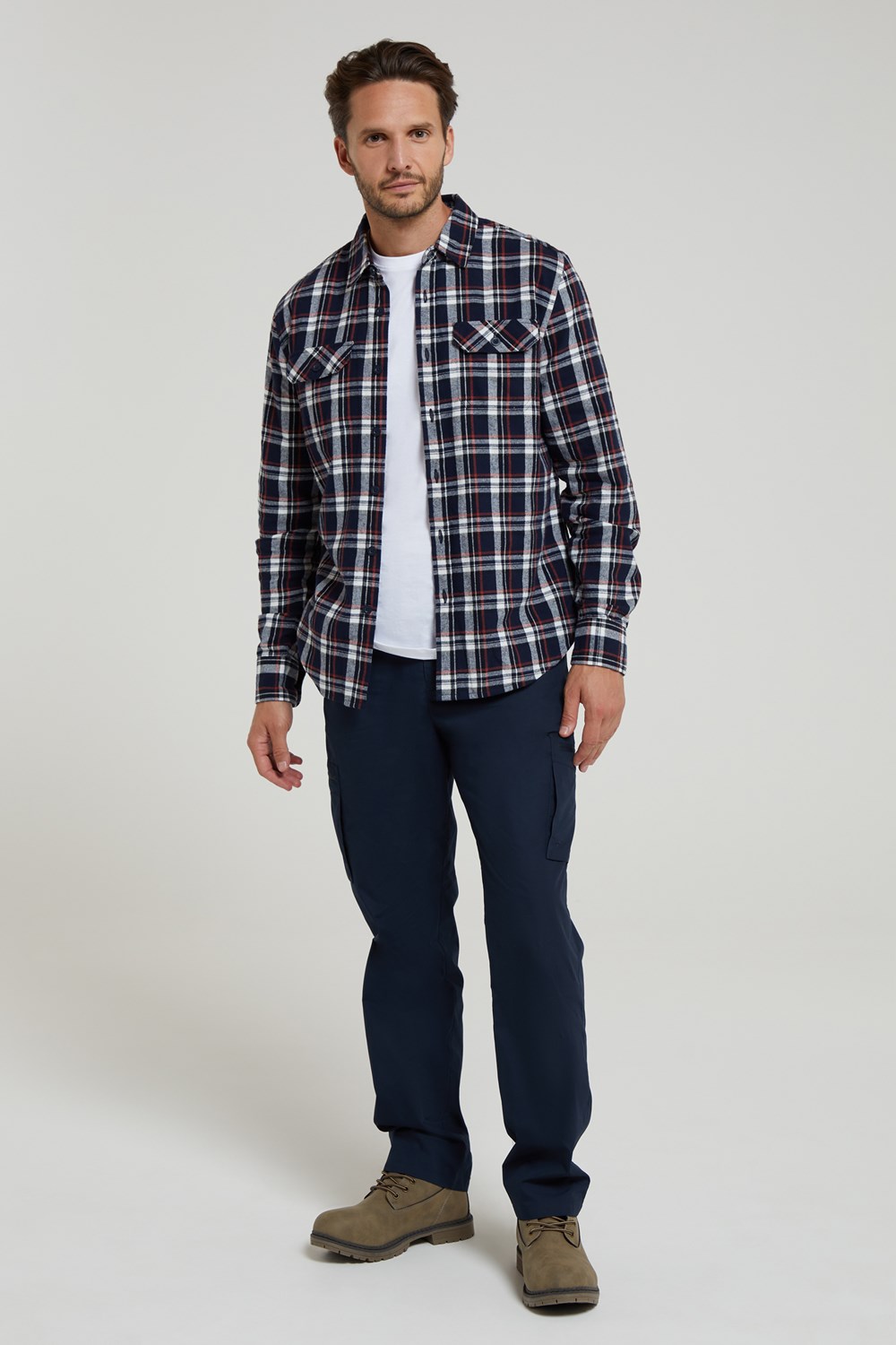 Mountain Warehouse Herren Flanell Langarm Hemd 100% Baumwolle Atmungsaktiv - Bild 38 von 316