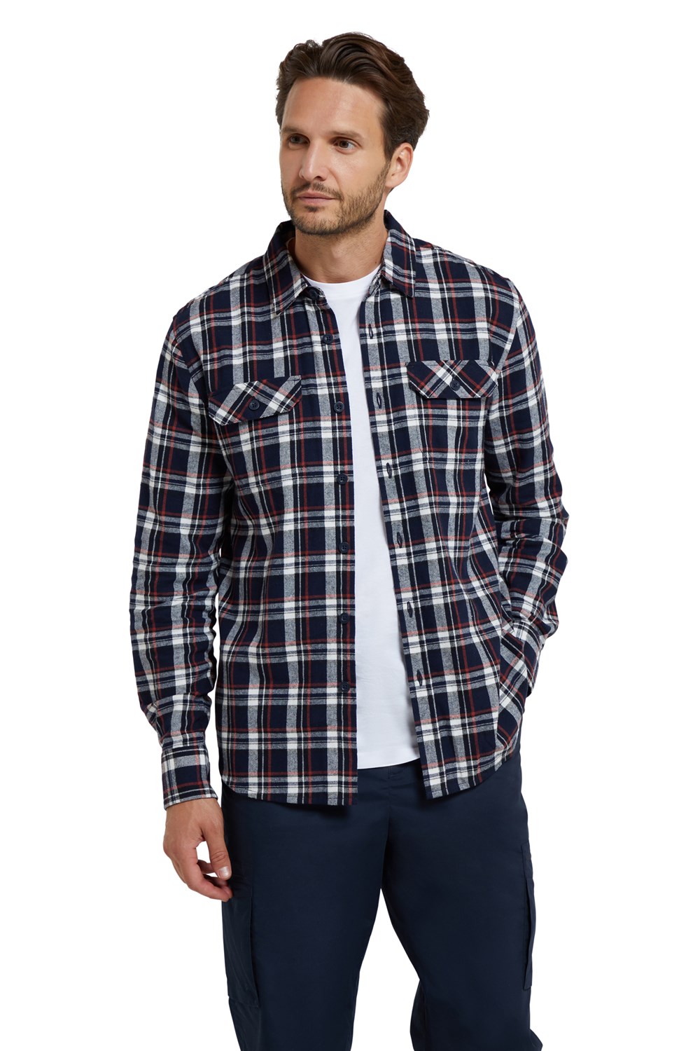 Mountain Warehouse Herren Flanell Langarm Hemd 100% Baumwolle Atmungsaktiv - Bild 46 von 316