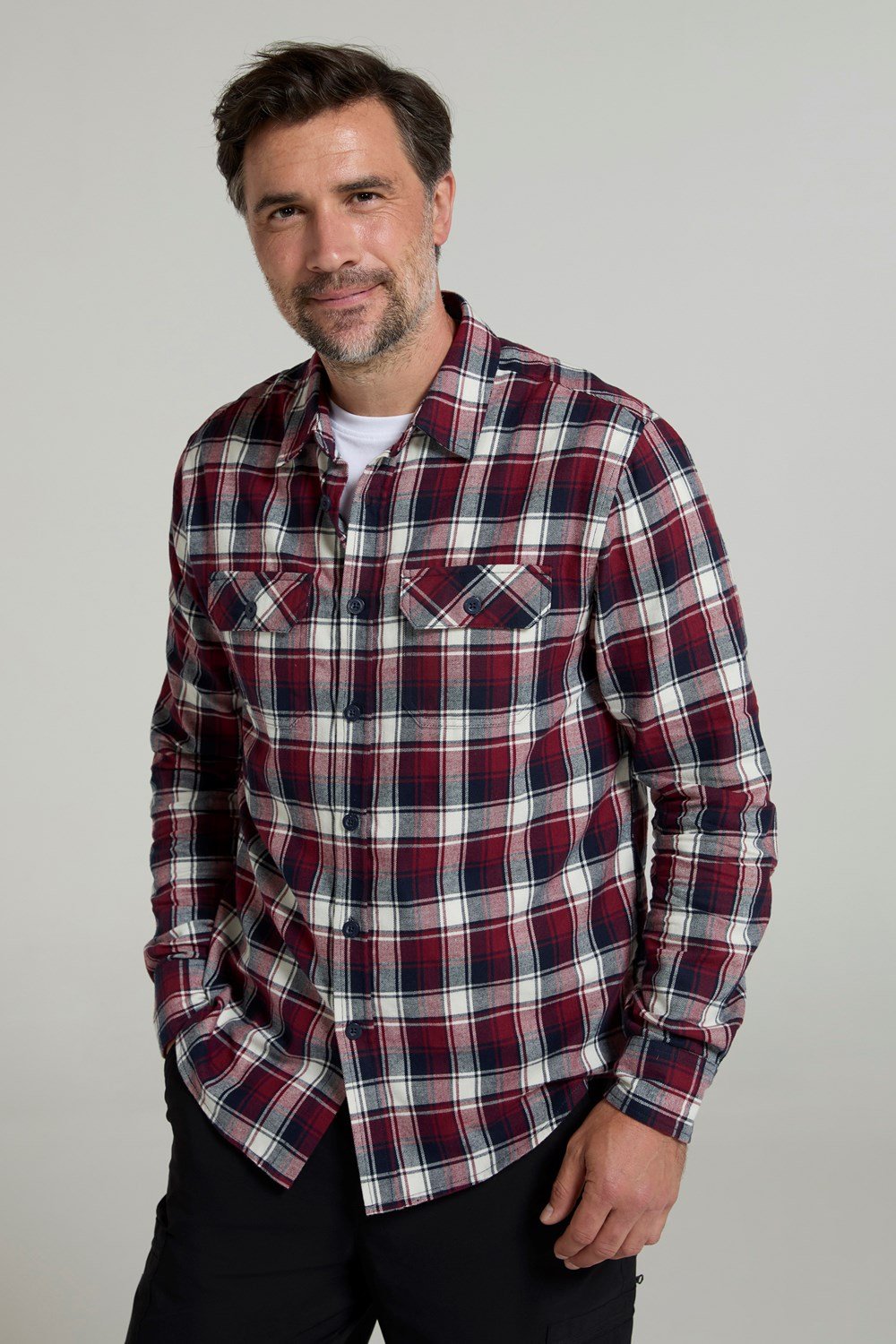 Mountain Warehouse Herren Flanell Langarm Hemd 100% Baumwolle Atmungsaktiv - Bild 61 von 316