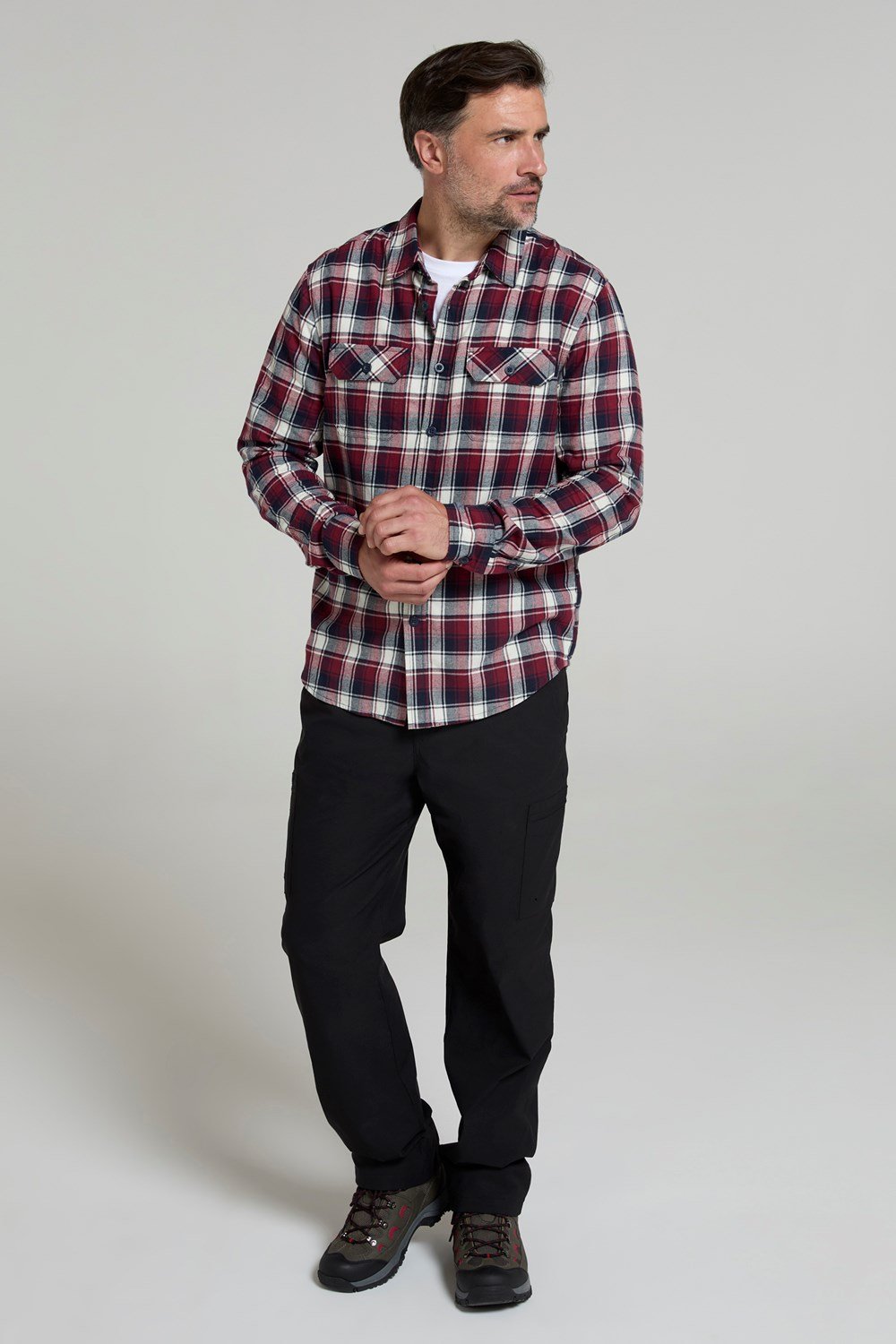 Mountain Warehouse Herren Flanell Langarm Hemd 100% Baumwolle Atmungsaktiv - Bild 63 von 316