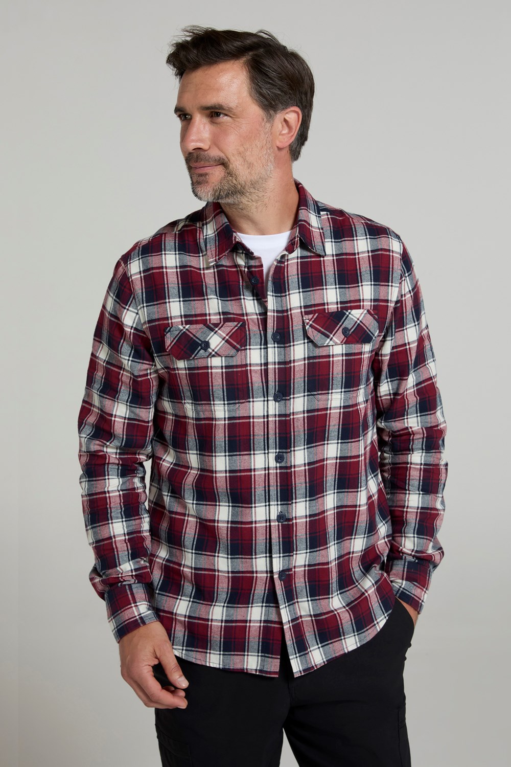 Mountain Warehouse Herren Flanell Langarm Hemd 100% Baumwolle Atmungsaktiv - Bild 65 von 316