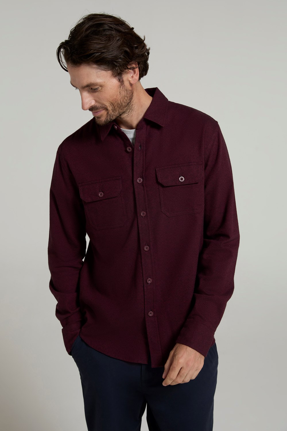 Mountain Warehouse Herren Flanell Langarm Hemd 100% Baumwolle Atmungsaktiv - Bild 122 von 316