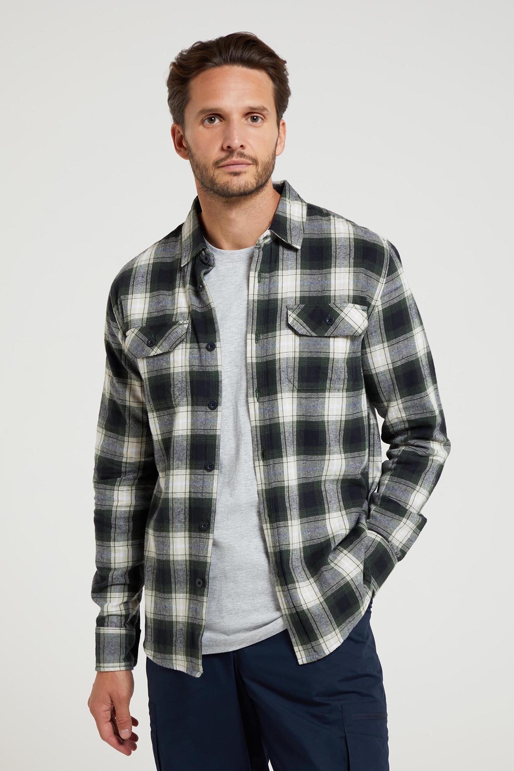 Mountain Warehouse Herren Flanell Langarm Hemd 100% Baumwolle Atmungsaktiv - Bild 134 von 316