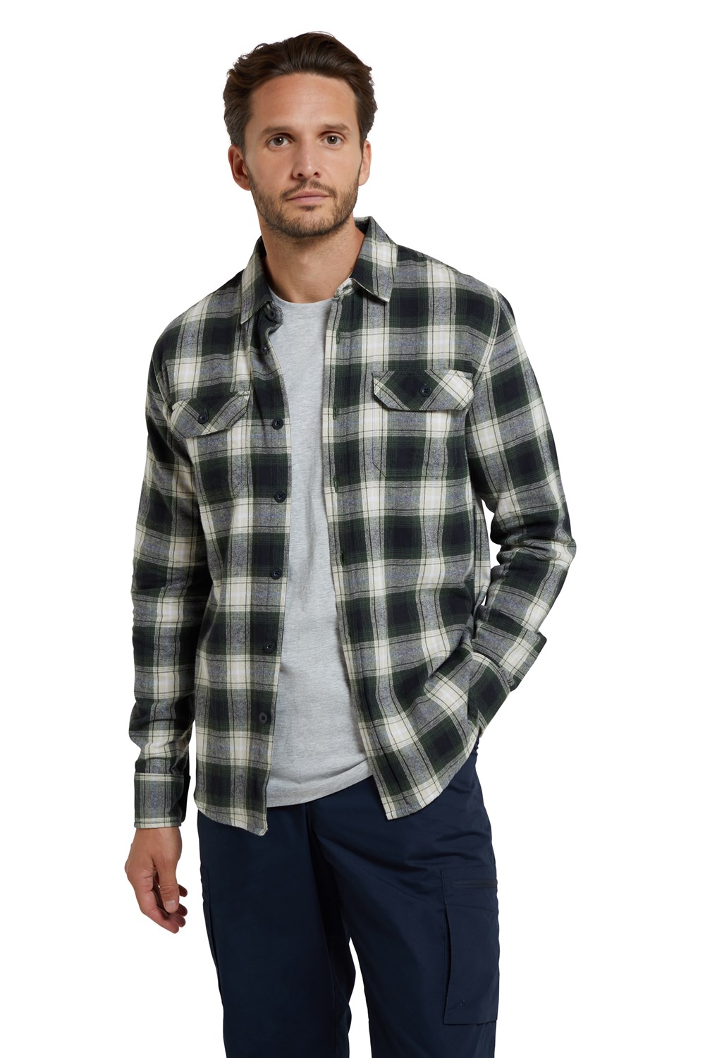 Mountain Warehouse Herren Flanell Langarm Hemd 100% Baumwolle Atmungsaktiv - Bild 143 von 316