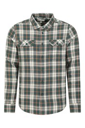 Trace Mens Flannel Long Sleeve Shirt  Green