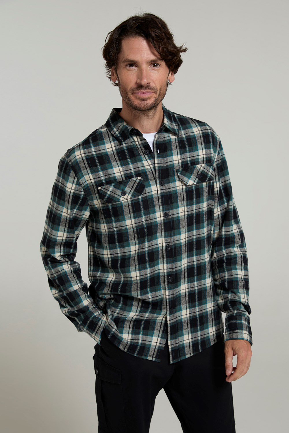 Mountain Warehouse Herren Flanell Langarm Hemd 100% Baumwolle Atmungsaktiv - Bild 180 von 316