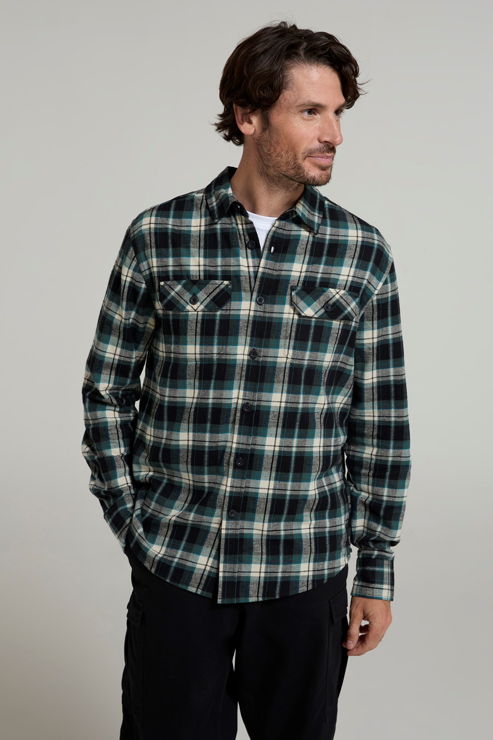 Mountain Warehouse Herren Flanell Langarm Hemd 100% Baumwolle Atmungsaktiv - Bild 182 von 316