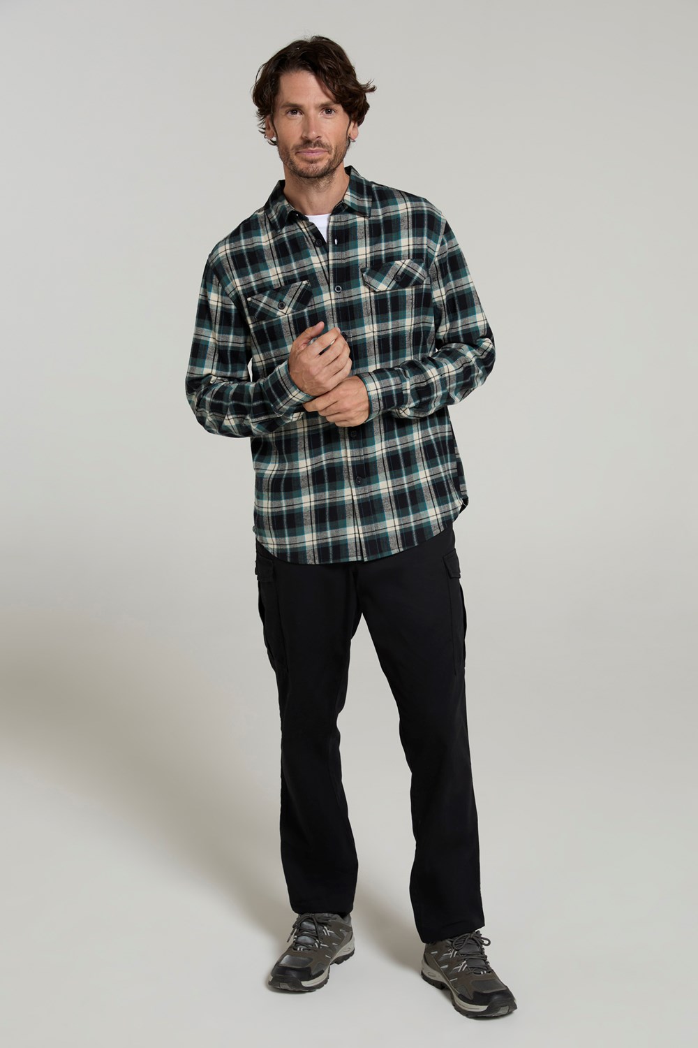 Mountain Warehouse Herren Flanell Langarm Hemd 100% Baumwolle Atmungsaktiv - Bild 184 von 316