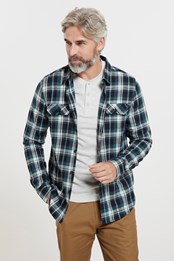 Trace Mens Flannel Long Sleeve Shirt  Khaki