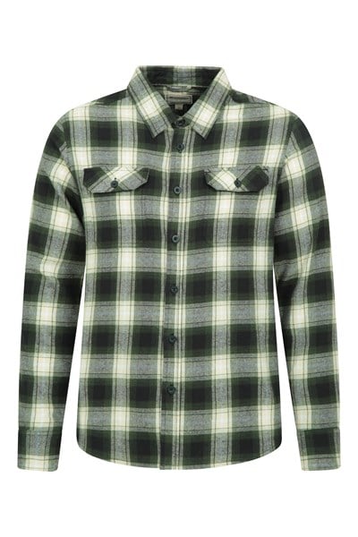 Trace Mens Flannel Long Sleeve Shirt - Green