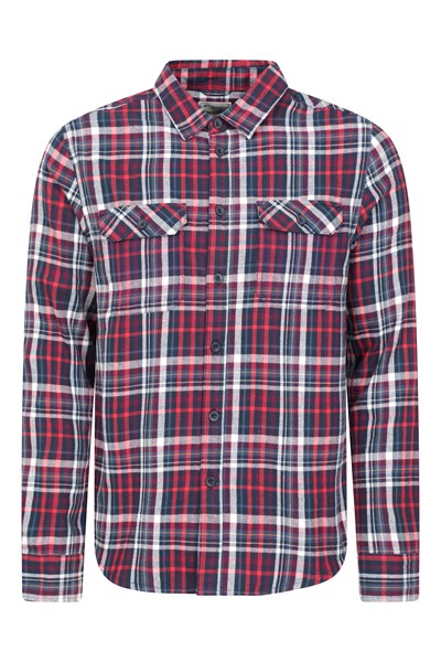 Trace Mens Flannel Long Sleeve Shirt - Navy