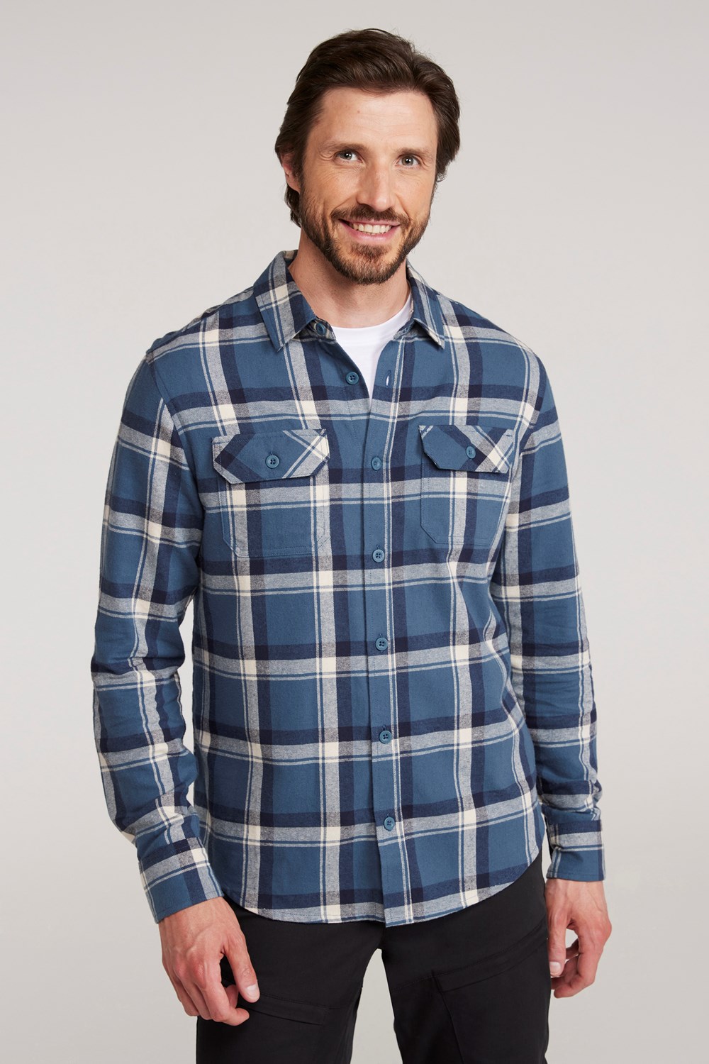 Mountain Warehouse Herren Flanell Langarm Hemd 100% Baumwolle Atmungsaktiv - Bild 258 von 316