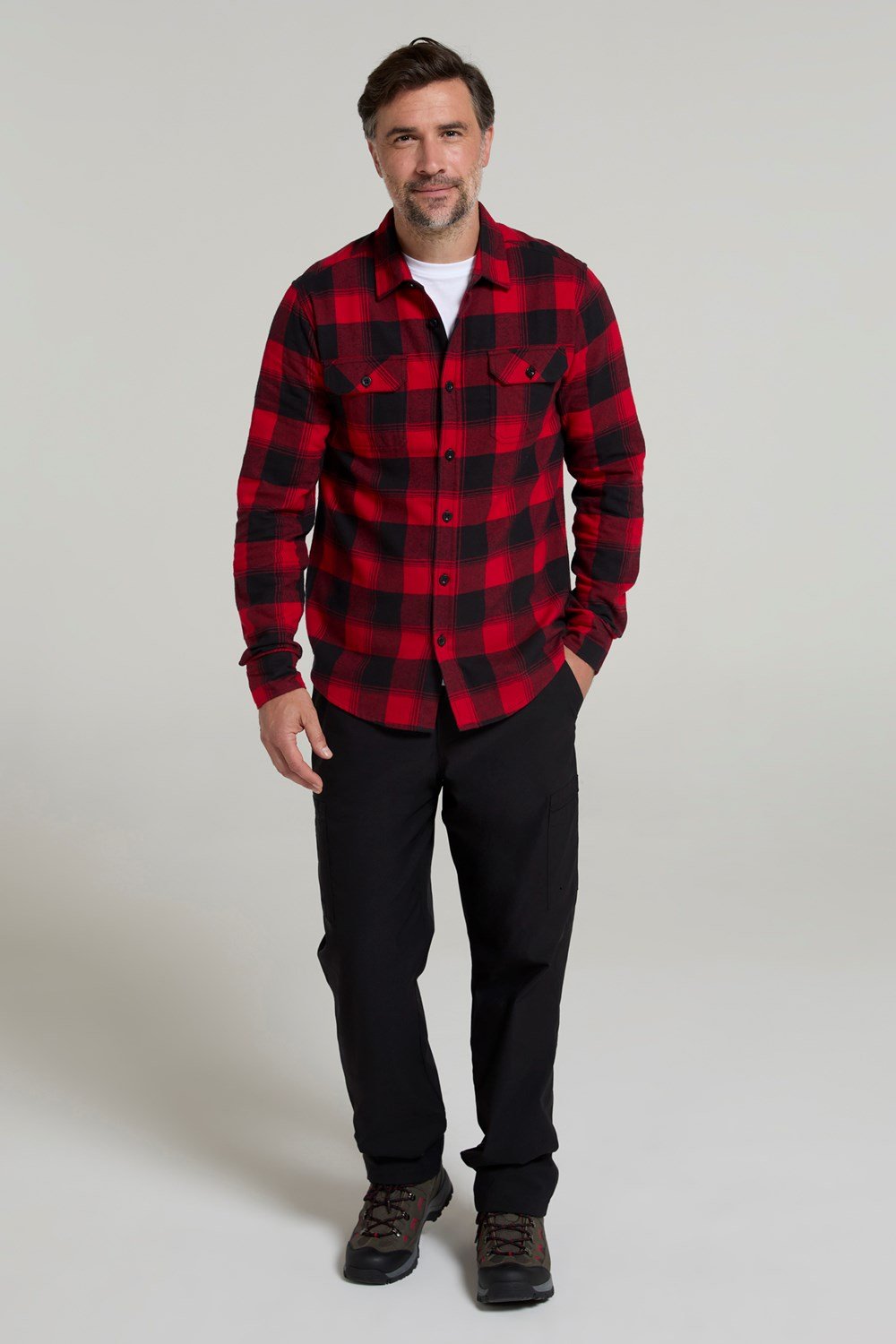 Mountain Warehouse Herren Flanell Langarm Hemd 100% Baumwolle Atmungsaktiv - Bild 271 von 316
