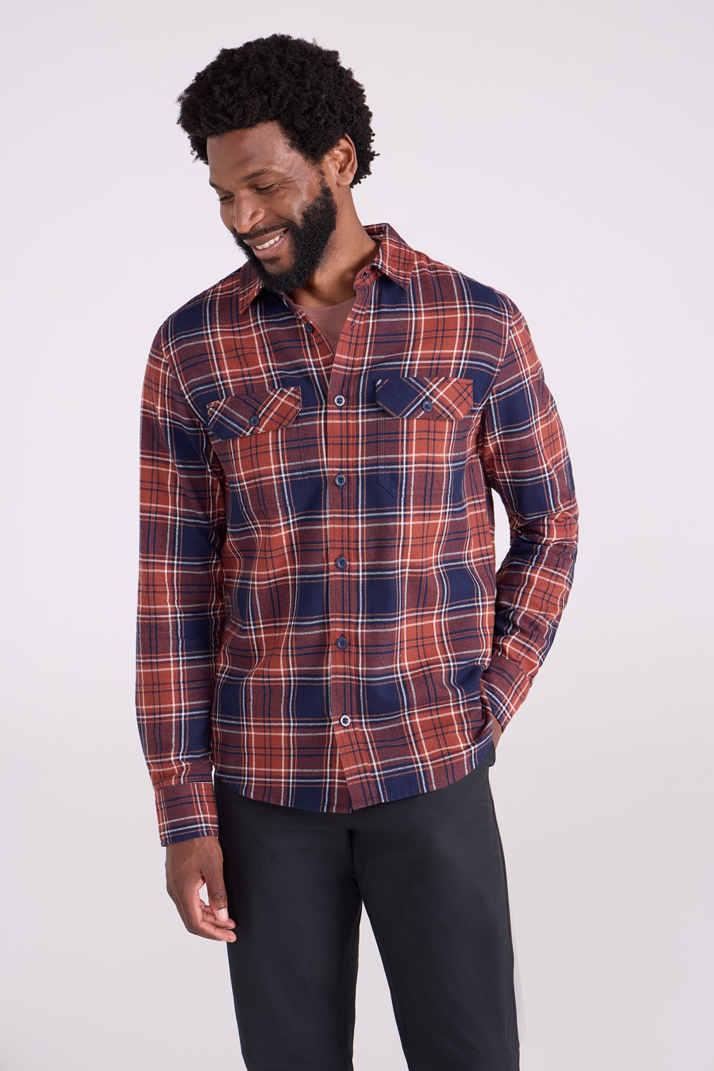 Mountain Warehouse Herren Flanell Langarm Hemd 100% Baumwolle Atmungsaktiv - Bild 280 von 316
