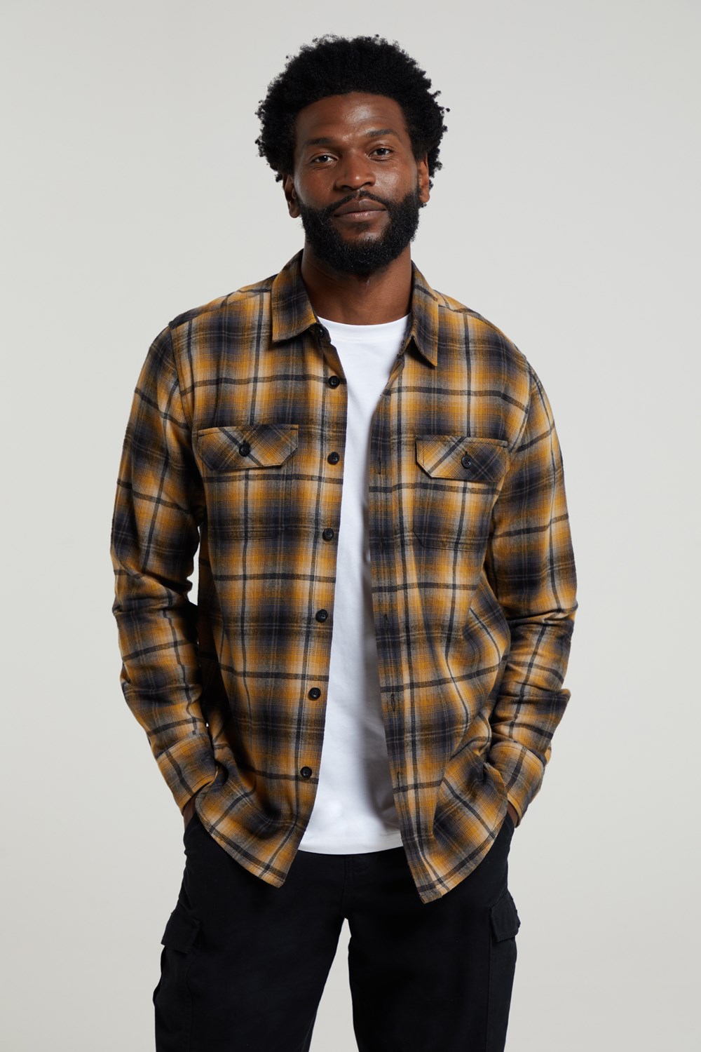 Mountain Warehouse Herren Flanell Langarm Hemd 100% Baumwolle Atmungsaktiv - Bild 307 von 316